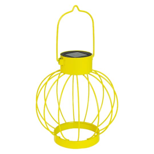 6.5" Outdoor Hanging LED Solar Lantern with Handle By Northlight in Yellow | 6.5" x 6" | Michaels®